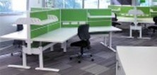 120 Degree Staxis Screens. Screen Hung Shelves. Fitted To Back To Back Workstations